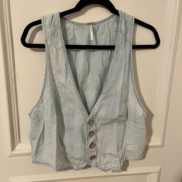 Free People Jean Vest - Picture 1 of 4